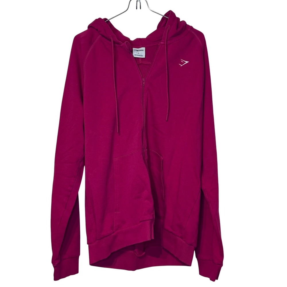 Gymshark Women's‎ Jacket Full Zip Training Hooded Fleece Athletic Gym Red Large